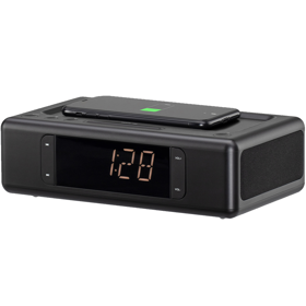 2E Audio System SmartClock Wireless Charging, Alarm Clock, Bluetooth, FM, USB, AUX Black 