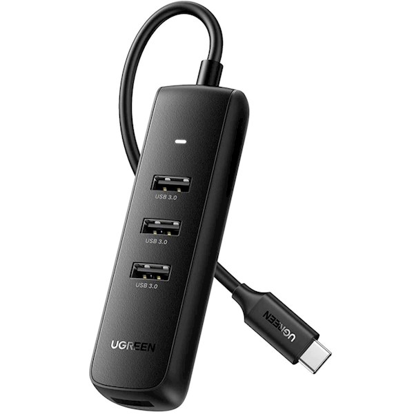 USB-C ჰაბი UGREEN CM416 (10916) USB-C Hub, 4xUSB3.0, 0.2m, Black