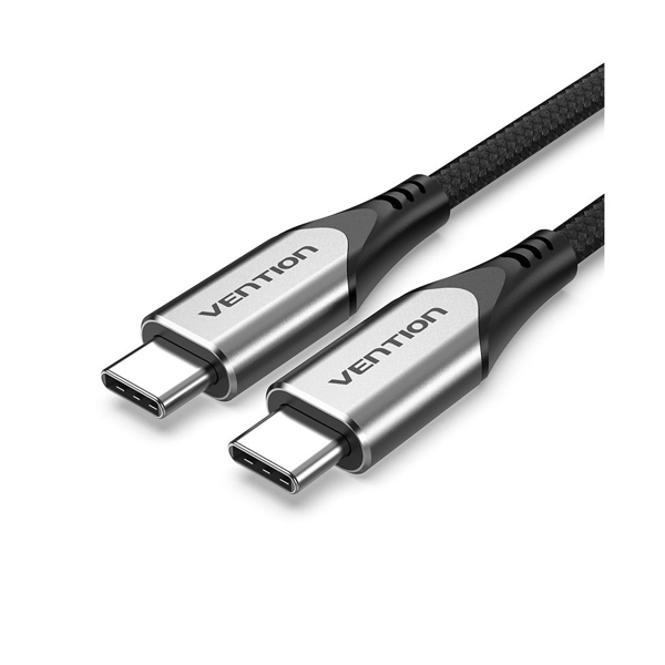 VENTION TAAHF Cotton Braided USB-C to USB-C 3.1 Cable 1M  Gray