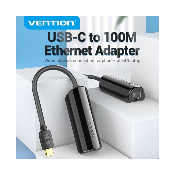 VENTION CFABB USB-C to 100M Ethernet Adapter 0.15M Black