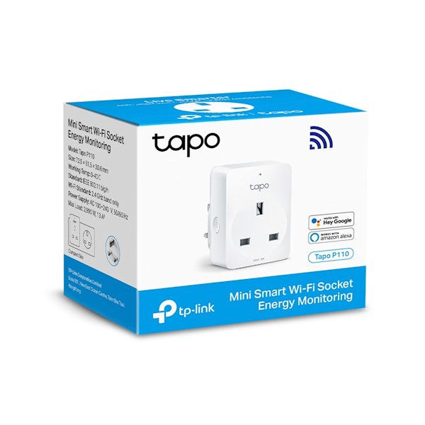 ჭკვიანი შტეფსელი Tapo P110 TP-Link, Mini Smart Wi-Fi SocketEnergy Monitoring 16A