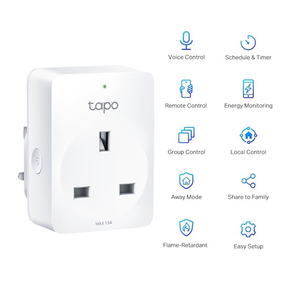 ჭკვიანი შტეფსელი Tapo P110 TP-Link, Mini Smart Wi-Fi SocketEnergy Monitoring 16A