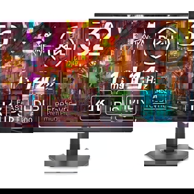 DELL Monitor 31.5" G3223Q 2xHDMI, DP, USB-C, Audio, Fast IPS, 3840x2160, 144Hz, 1ms, sRGB 99%, FreeSync, HAS