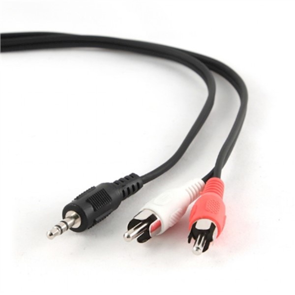 Cablexpert Audio Stereo Adapter from 3.5 mm plug to 2 RCA plugs, 0.2 m