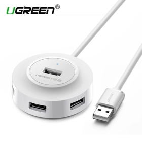 USB ჰაბი UGREEN CR106 CR106 USB 2.0 4 PORTS HUB 1M WHITE 20270