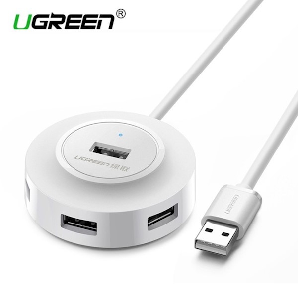 USB ჰაბი UGREEN CR106 CR106 USB 2.0 4 PORTS HUB 1M WHITE 20270
