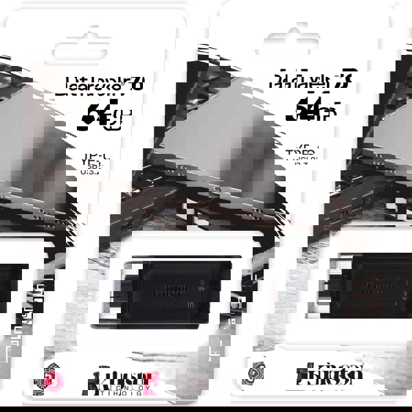 Kingston 64GB USB-C 3.2 Gen 1 DT70