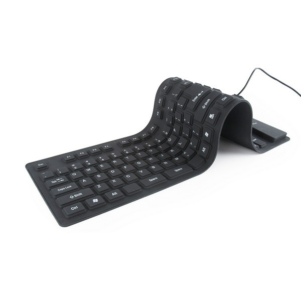 კლავიატურა: Gembird KB-109F-B Flexible keyboard USB + PS/2 combo black