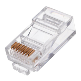 Network Passive/ CONNECTOR/ GMB PLUG3UP6/100   MODULAR PLUG 6U" GOLD PLATED,100PCS PER BAG-100 ცალი