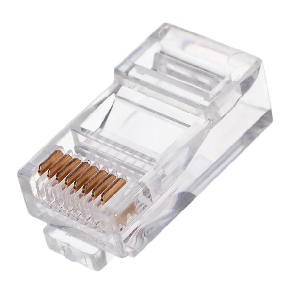 Network Passive/ CONNECTOR/ GMB PLUG3UP6/100   MODULAR PLUG 6U" GOLD PLATED,100PCS PER BAG-100 ცალი