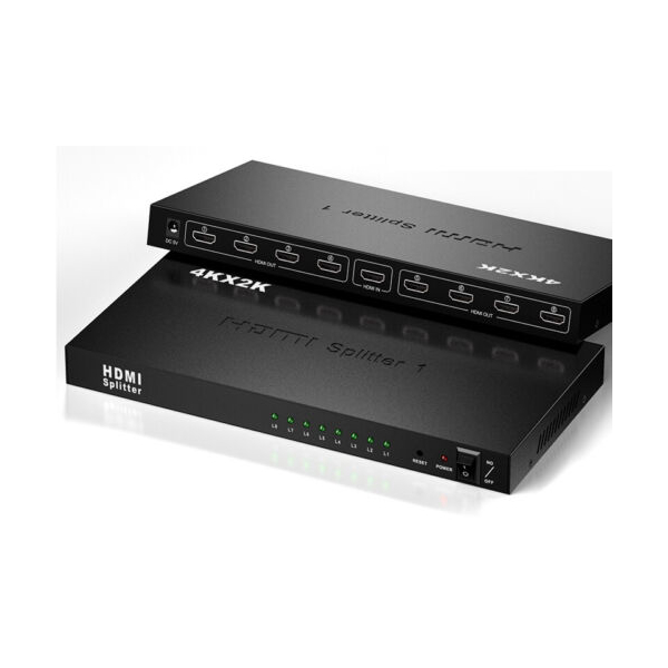 1X8 8 Port HDMI Splitter Switch 1 In 8 Out Repeater Amplifier Hub 3D 4K HD 1080P (224788341051)