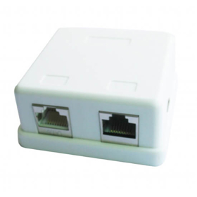 Network Passive/ CONNECTOR/ GMB NCAC-HS-SMB2  TWO JACK SURFACE  MOUNT BOX WITH 2 CAT5e HALF-SHIELDED JACK
