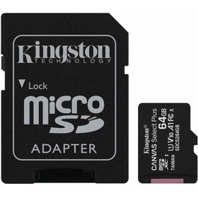 მეხსიერების ბარათი Flash Card/ Kingston MicSD 64 GB With SD Adapter SDCS2/64