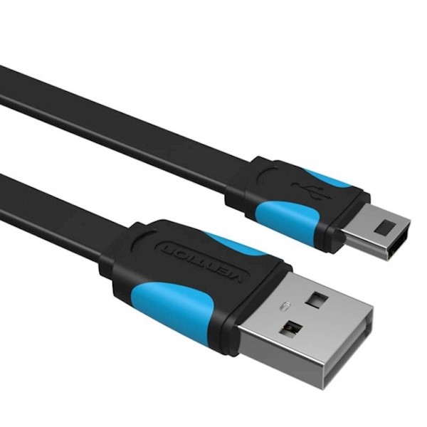 Vention VAS-A14-B150 Cable Flat USB 2.0 A male to MINI USB male Data Transfer Cable 1.5m
