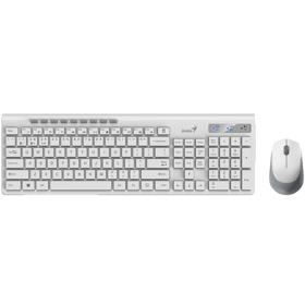კლავიატურა SlimStar 8230, Genius White Wireless BT keyboard and mouse combo-Dual mode with Bluetooth and 2.4Ghz