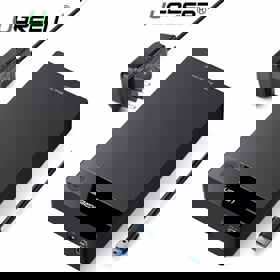 მყარი დისკის ქეისი UGREEN US222 USB 3.5 Inch HDD Enclosure SSD SATA USB 3.0 power Adapter 50422