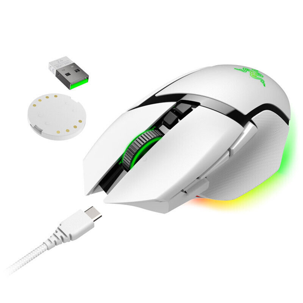Razer Basilisk V3 Pro, RGB, USB-A/WL/BT, White