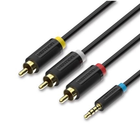 VENTION BCBBG 3.5mm Male to 3RCA Male AV Cable 1.5M Black