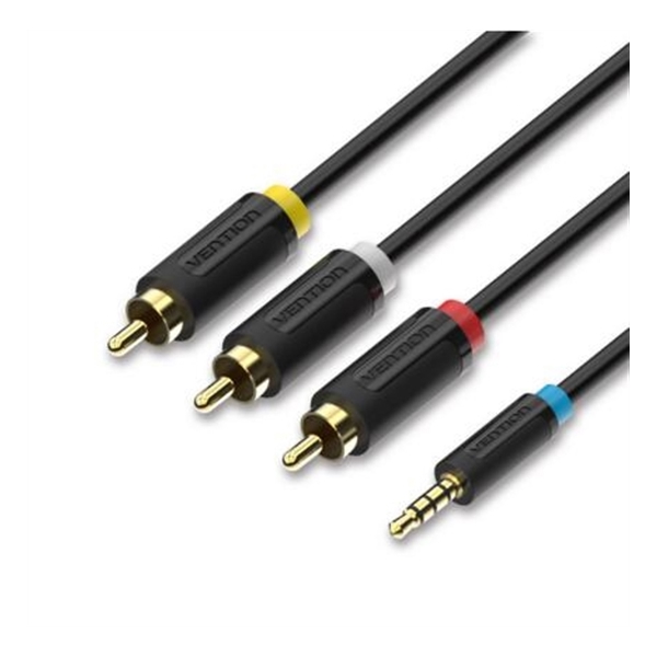 VENTION BCBBG 3.5mm Male to 3RCA Male AV Cable 1.5M Black
