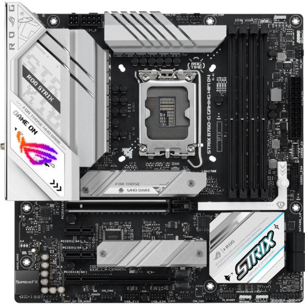 ASUS Motherboard ROG STRIX B760-G GAMING WIFI s1700 B760 4xDDR5 M.2 HDMI DP Wi-Fi BT mATX