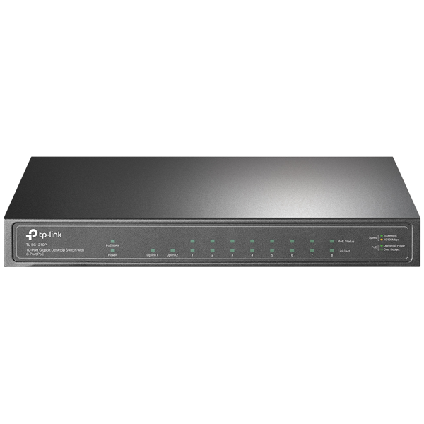 ქსელის გამანაწილებელი  TL-SG1210P, TP-Link, 10-Port Gigabit Desktop Switch with 8-Port PoE+