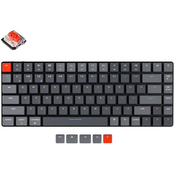 Keychron K3  84 Key Low Profile  Gateron   White LED Red