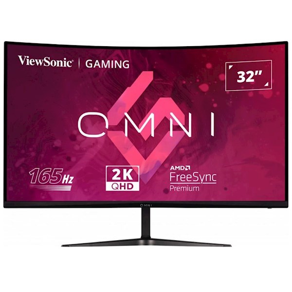 Monitor/ ViewSonic/ ViewSonic Omni VX3218C-2K 32 Inch Curved 1ms 1440p 165hz Gaming Monitor with FreeSync Premium, Eye Care, HDMI and Display Port,