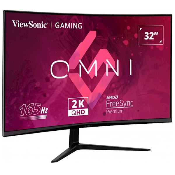 Monitor/ ViewSonic/ ViewSonic Omni VX3218C-2K 32 Inch Curved 1ms 1440p 165hz Gaming Monitor with FreeSync Premium, Eye Care, HDMI and Display Port,