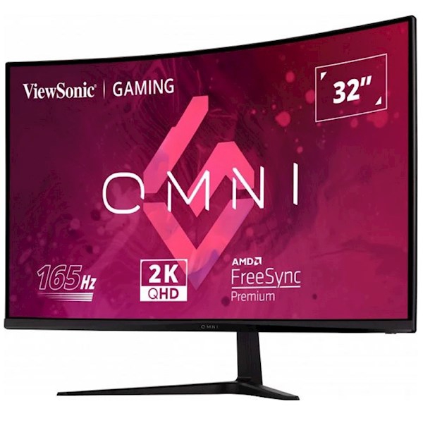Monitor/ ViewSonic/ ViewSonic Omni VX3218C-2K 32 Inch Curved 1ms 1440p 165hz Gaming Monitor with FreeSync Premium, Eye Care, HDMI and Display Port,