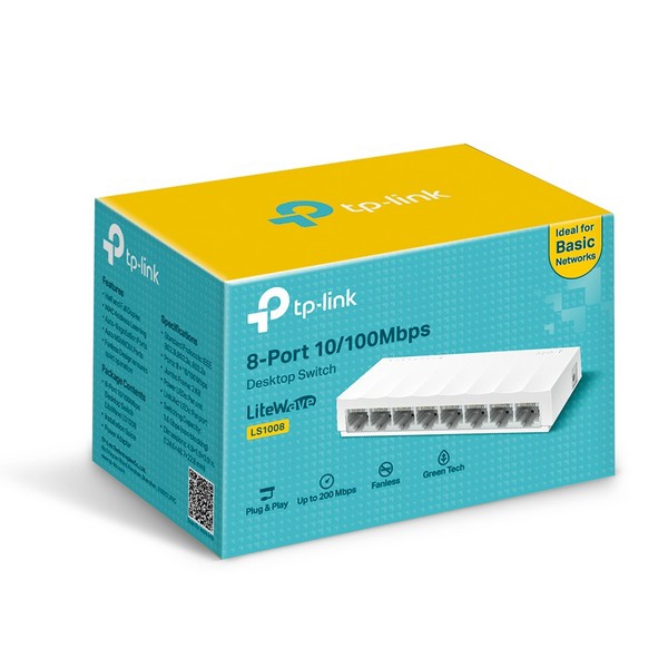 ქსელის გამანაწილებელი LS1008, TP-Link, 8-Port 10/100Mbps Desktop Switch RJ45 ports,