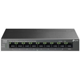 ქსელის გამანაწილებელი  LS109P, TP-Link, 9-Port 10/100Mbps Desktop Switch with 8-Port PoE+