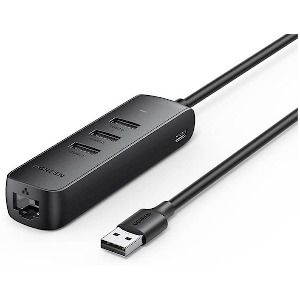 USB-C ჰაბი UGREEN CM416 (20984), USB-C, USB, RJ45, Hub, Black