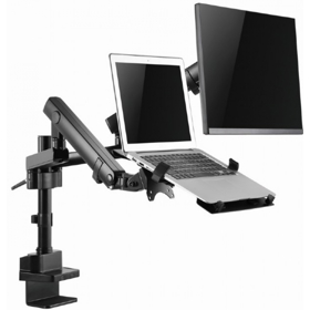 მონიტორის საკიდი: Gembird MA-DA3-02 Desk mounted adjustable monitor arm with notebook tray (full-motion) 17"-32"
