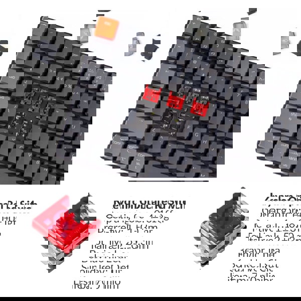 Keychron K3  84 Key Low Profile Hot-Swap Optical  White LED Red