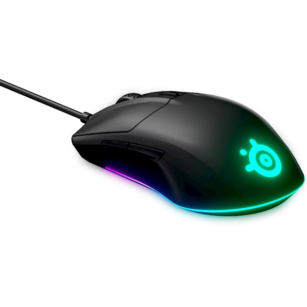 SteelSeries Mouse Rival 3, RGB, USB-A, black