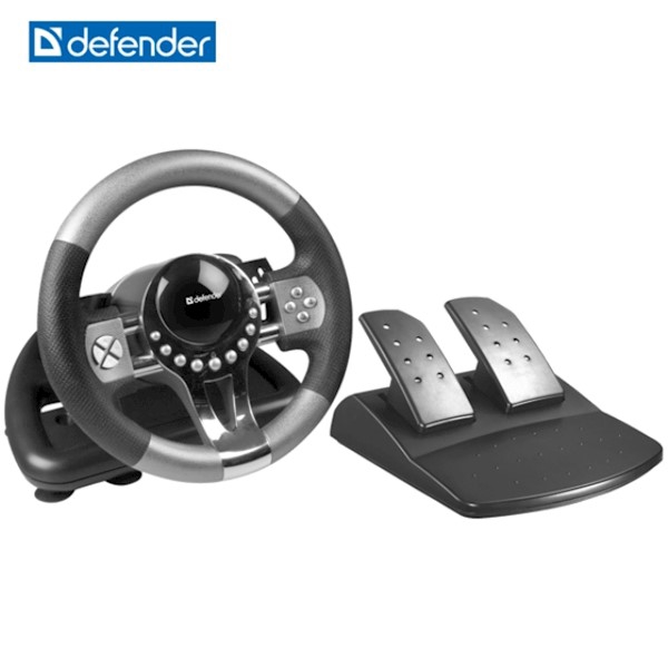 Gaming wheel Defender FORSAGE GTR USB, 12 buttons, gear stick