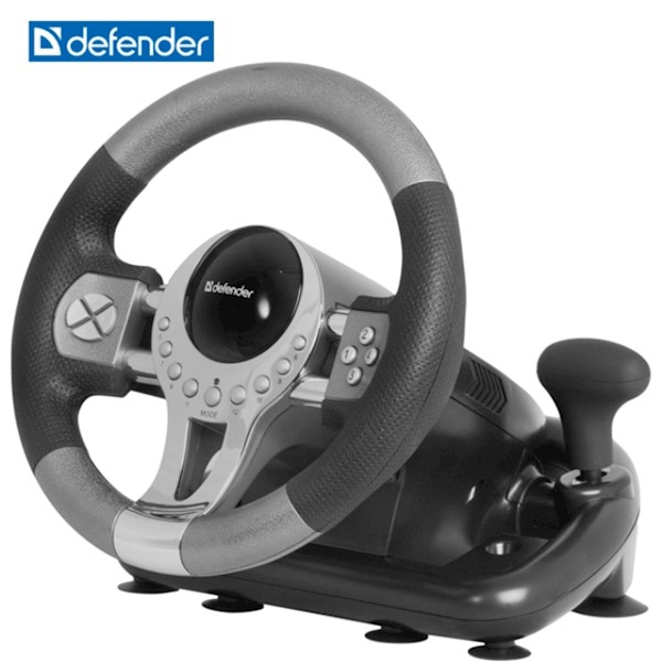 Gaming wheel Defender FORSAGE GTR USB, 12 buttons, gear stick