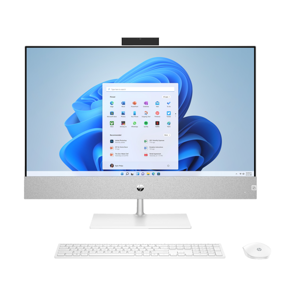 HP Compaq/ HP Pavilion All-in-One Desktop PC | R5-5500U | 16GB | 512GB | UMA | 27 FHD |FreeDos| Snowflake White