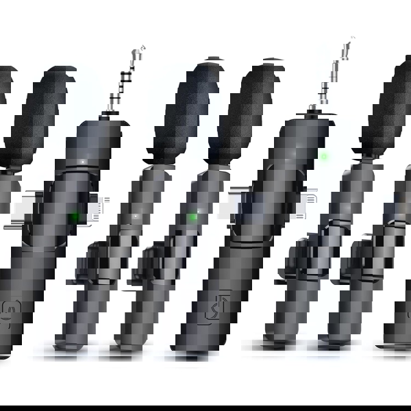 PQRQP 3 in 1 Wireless Lavalier Microphones for iPhone, iPad, Android, Camera, USB-C Microphone, 7-Hour Battery, Mini