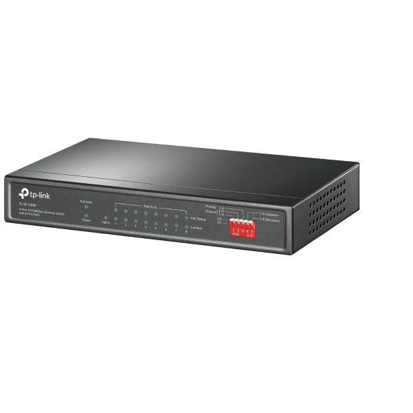 ქსელის გამანაწილებელი  TL-SF1009P, TP-Link, 9-port 10/100Mbps Desktop Switch with 8-Port PoE+