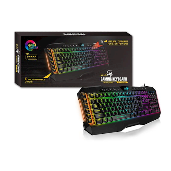 კლავიატურა  Scorpion K11 Pro, Genius, Gaming Keyboard  RGB LED Black