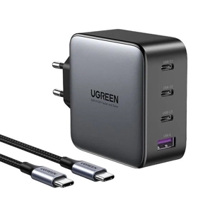 დამტენი UGREEN CD226 (90575), 100W, 3xUSB-C, Type-c, USB, Space Gray
