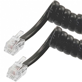 50 Pack Lot - 7ft Telephone Handset Receiver Cord Phone Coil Cable 4P4C - Black(310901683512)