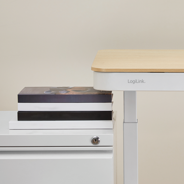 მაგიდა: Logilink EO0055W Electrically adjustable sit-stand desk with wireless charging White