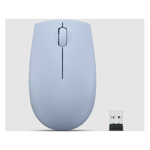 Lenovo 300 Wireless Compact Mouse (Frost Blue) with battery