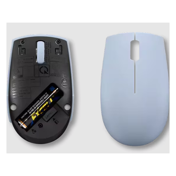 Lenovo 300 Wireless Compact Mouse (Frost Blue) with battery