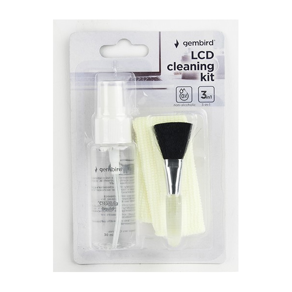 საწმენდი ფუნჯით  Gembird 3-in-1 LCD cleaning Kit ck-lcd-04