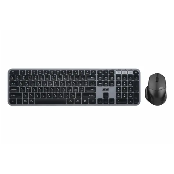 2E Combo keyboard and mouse MK440 WL/BT, EN/UK/RU, grey-black