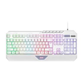 2E GAMING Membrane keyboard KG315 110key, USB-A, EN/UA, RGB, white