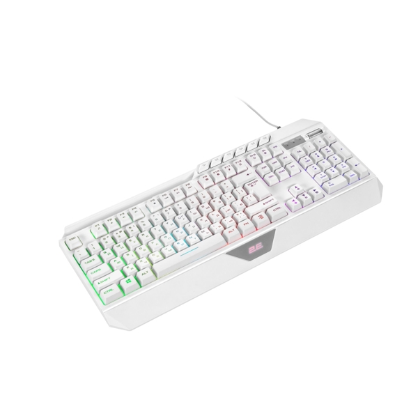 2E GAMING Membrane keyboard KG315 110key, USB-A, EN/UA, RGB, white